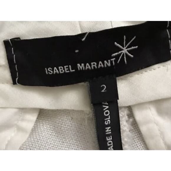 ISABEL MARANT Womens Size 2 Cream White Straight Leg Dress Pants 32" Inseam - Picture 4 of 4